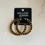 Bead Opened Hoop Earrings