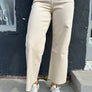 Vervet Olivia Wide Leg Cropped Jeans Cream