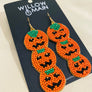 Beaded Jack-o-lantern Earrings