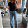 Vervet Olivia Wide Leg Cropped Jeans- Denim