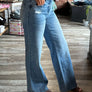 Vervet Olivia Wide Leg Cropped Jeans- Denim