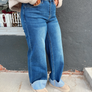 Lovervet Cuffed Wide Leg Jeans