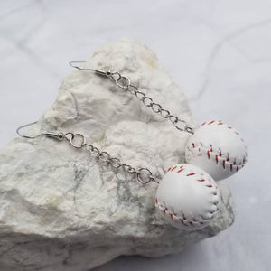 Handmade Baseball Chain Earrings