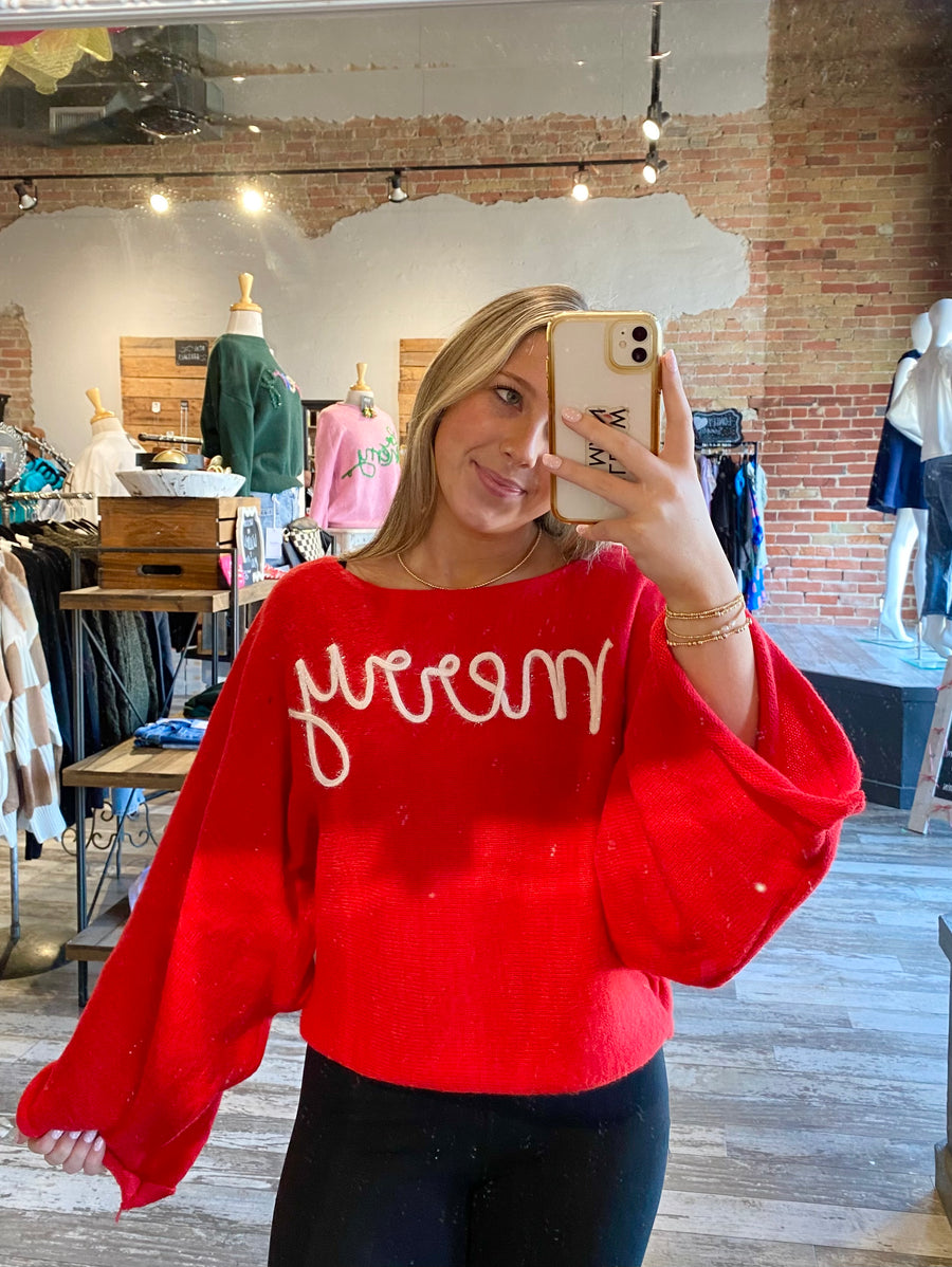 "Merry" Tinsel Sweater