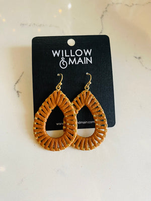 Metal Faux Leather Earrings