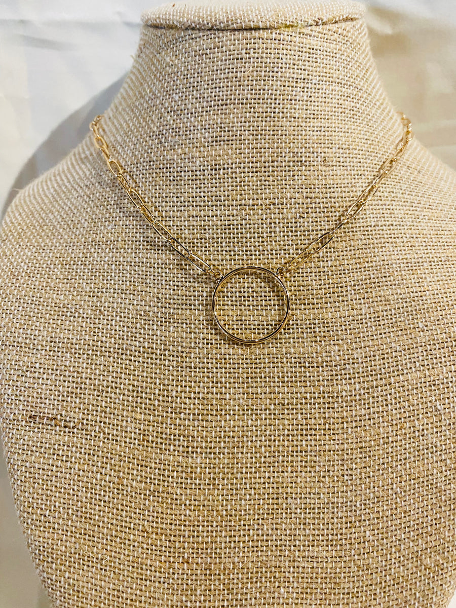 Chain Open Circle Pendant Necklace