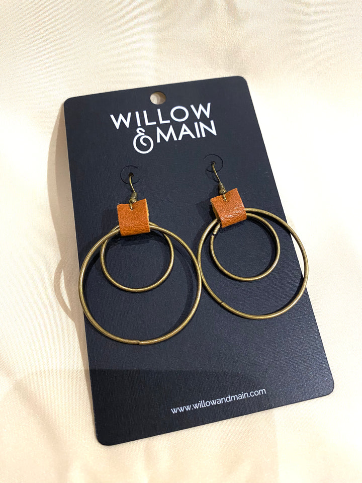 Double Circle Drop Earrings