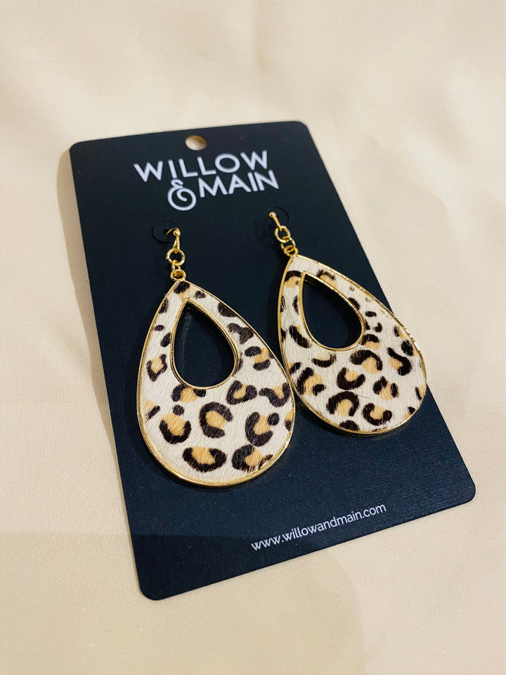 Leopard Teardrop Earrings