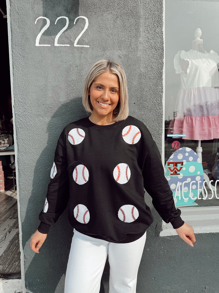 Sequin Baseball Sweater