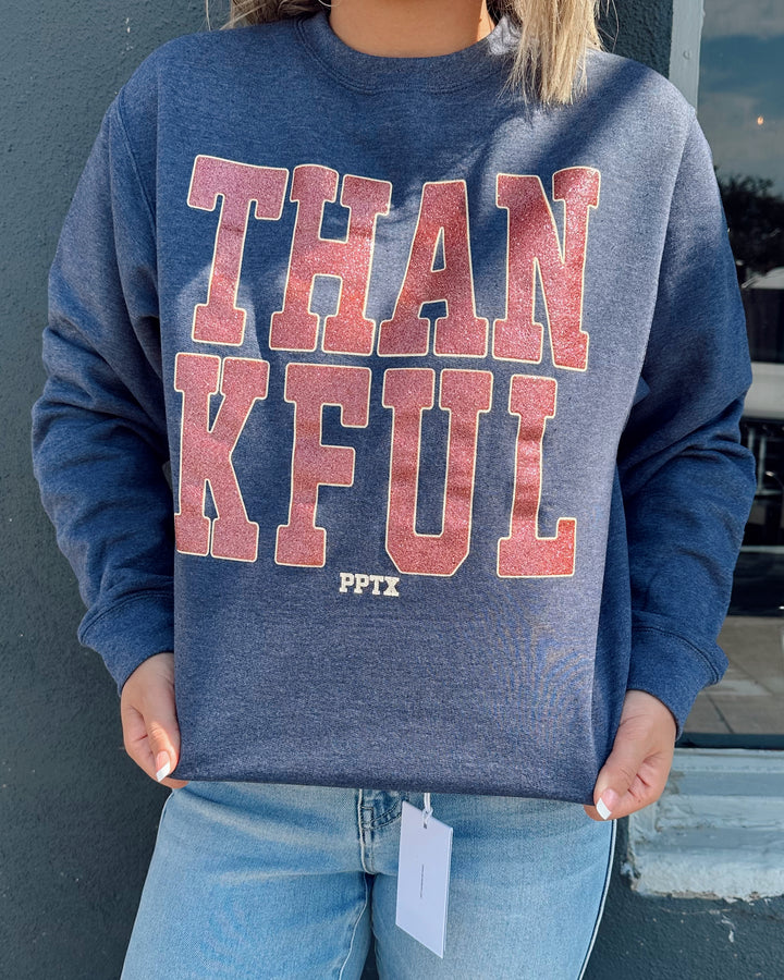 Thankful Glitter Sweatshirt