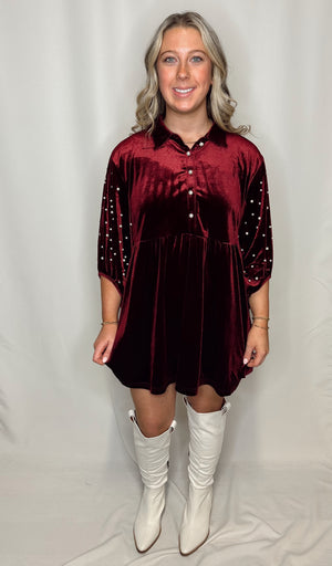 Jolee Velvet Tiered Tunic Dress