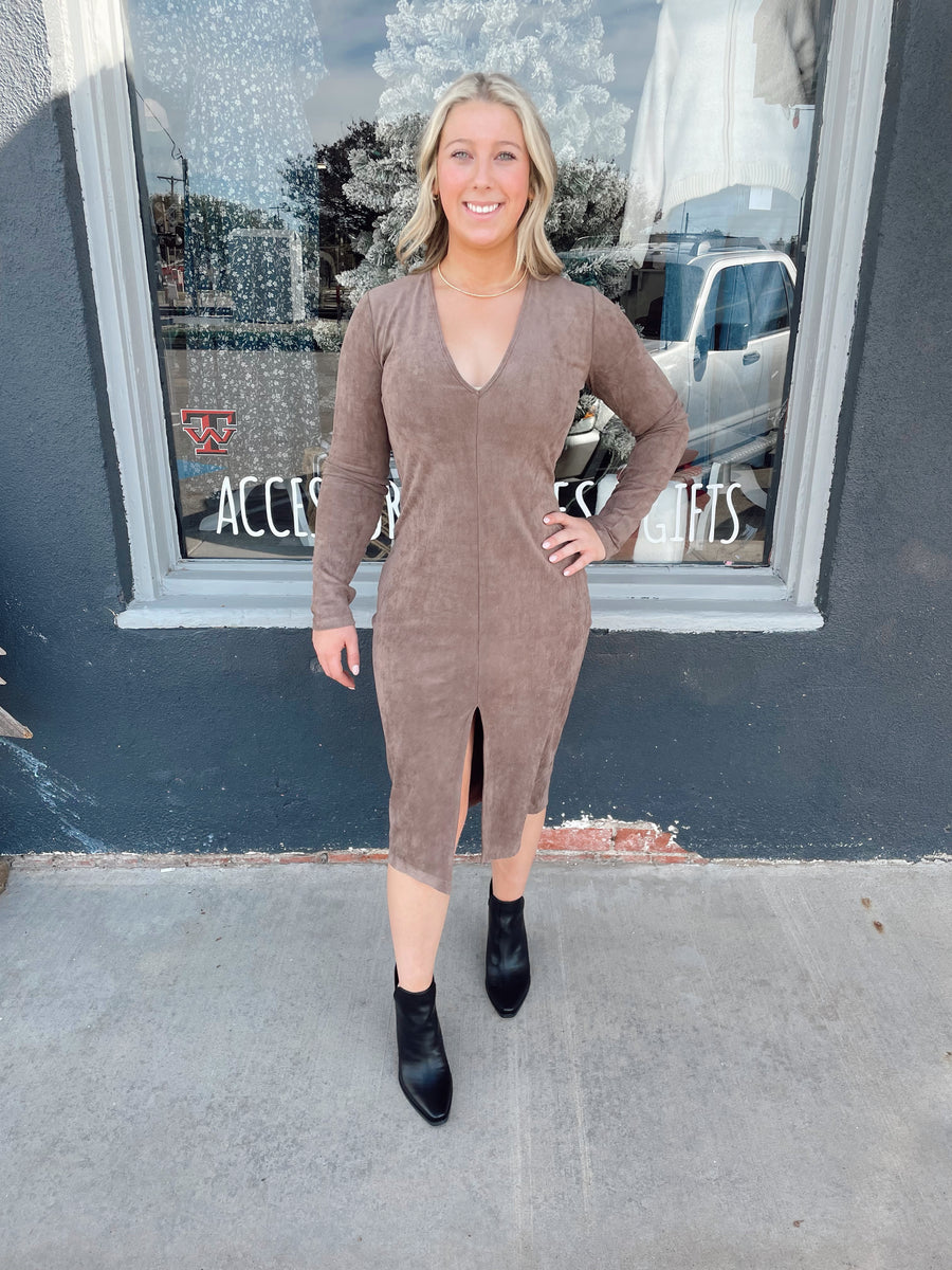 Ezra Suede Midi Dress Small Ezra Suede Midi Dress Small