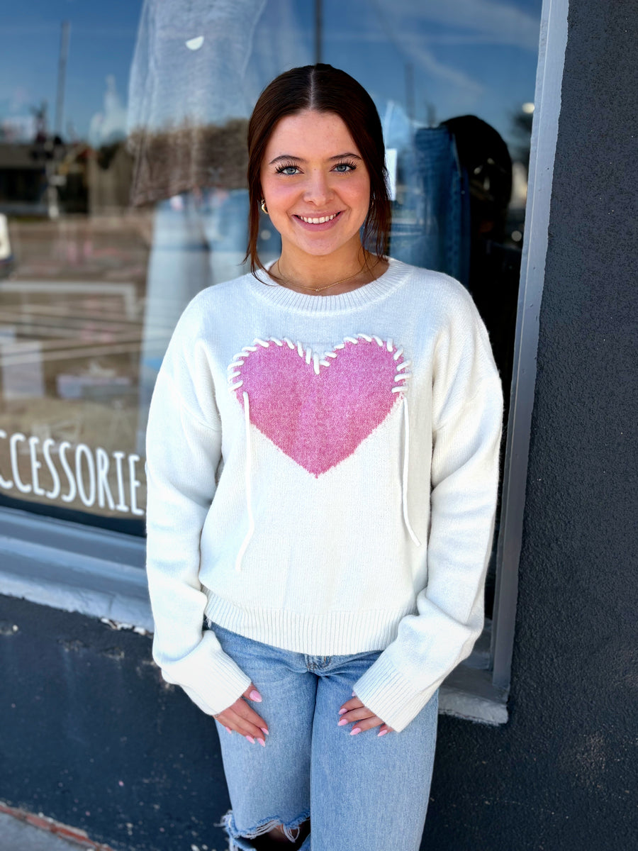 Pink Heart Sweater