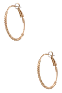Metal Bead Hoop Earrings