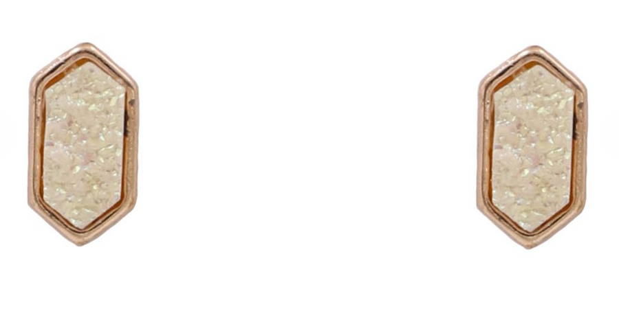 Metal Diamond Druzy Studs