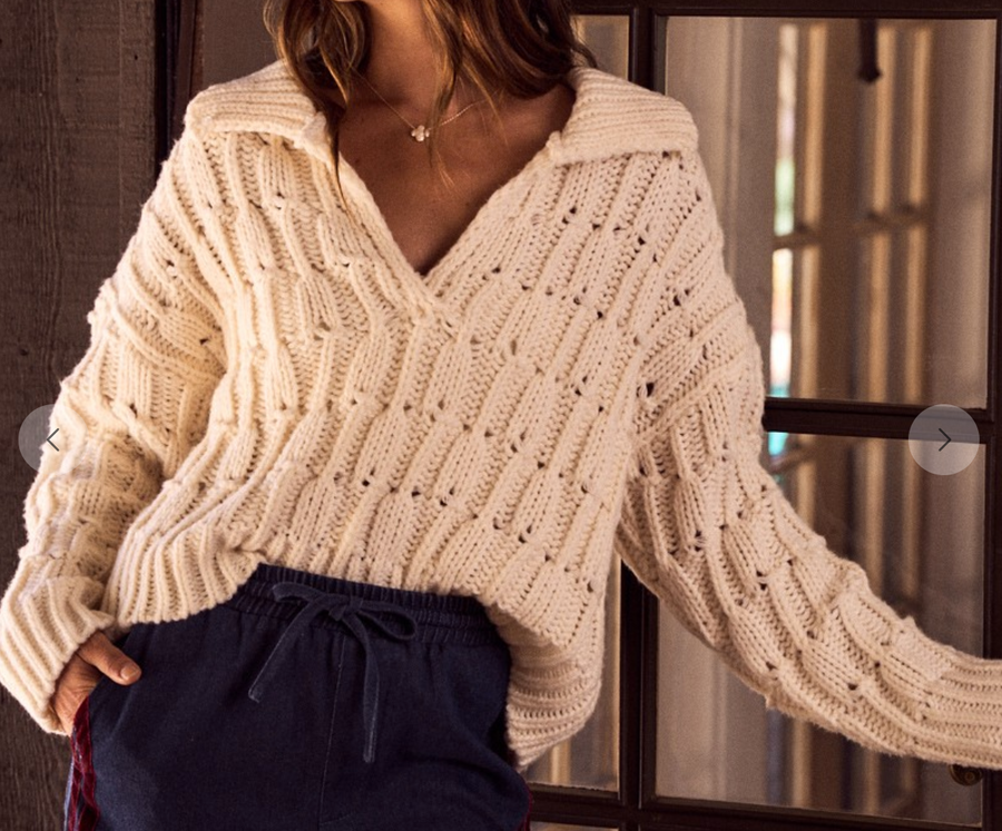 Dawn Textured Collared Sweater
