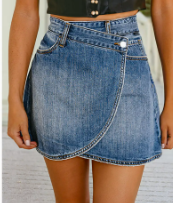 Ember Wrap Denim Skirt