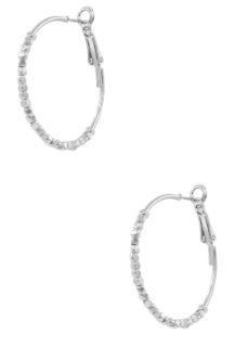 Metal Bead Hoop Earrings