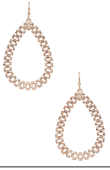 Metal Teardrop Link Earrings