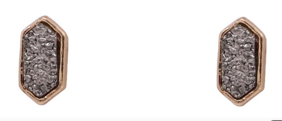 Metal Diamond Druzy Studs