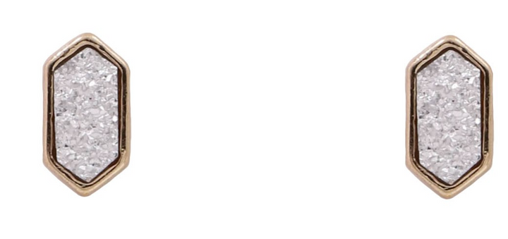 Metal Diamond Druzy Studs