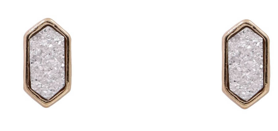 Metal Diamond Druzy Studs