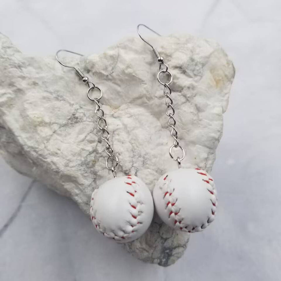 Handmade Baseball Chain Earrings